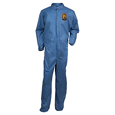 Kleenguard A20 Coveralls - Zipper Front, Elastic Back, Wrists & Ankles - Extra Large Size - Flying Particle, Contaminant, Dust Protection - Blue - Zipper Front, Elastic Wrist & Ankle, Breathable, Comfortable - 24 / Carton