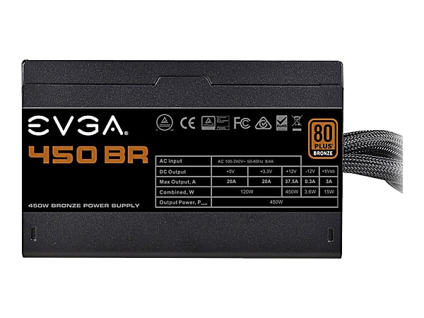 EVGA 450 BR - Power supply (internal) - ATX - 80 PLUS Bronze - AC 100-240 V - 450 Watt - active PFC