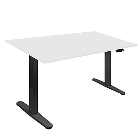 Mount-It! Dual Motor Electric 55"W Adjustable Height Standing Desk, White/Black