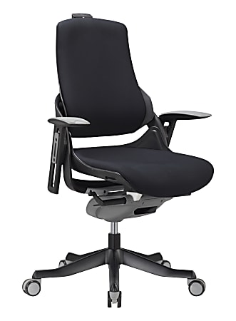 Eurotech Wau Executive Fabric Chair, Mid-Back, 42 1/2"H x 27 1/4"W x 27"D, Black