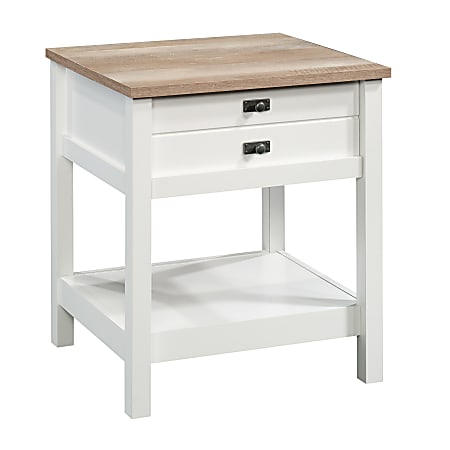 Sauder® Cottage Road Side Table, Rectangular, Lintel Oak/Soft White