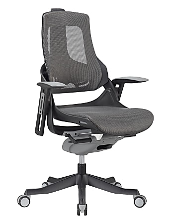 Eurotech Wau Executive Fabric Chair, Mid-Back, 42 1/2"H x 27 1/4"W x 27"D, Black/Charcoal