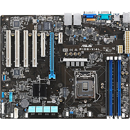 Asus P10S-V/4L Server Motherboard - Intel Chipset - Socket H4 LGA-1151 - 64 GB DDR4 SDRAM Maximum RAM - UDIMM - 4 x Memory Slots - Gigabit Ethernet - 2 x USB 3.0 Port - 8 x SATA Interfaces