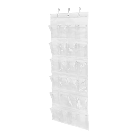 Honey-Can-Do Over-The-Door 24-Pocket Closet Organizer, 57"H x 21"W x 2 1/2"D, White