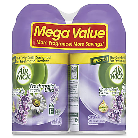 Air Wick Lavender Refill Pack - Aerosol - 5.90 oz - Lavender, Chamomile - 60 Day - 6 / Carton - Odor Neutralizer, Long Lasting