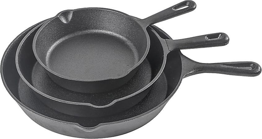 Gibson Home Addlestone 3 Piece Pre-Seasoned Cast Iron Skillet Set