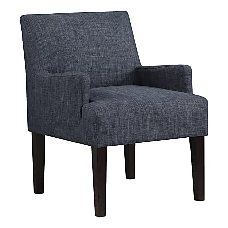 Office Star Main Street Guest Accent Chair, Navy/Brown