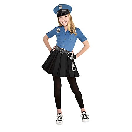 Amscan Cop Cutie 2 Girl's Halloween Costume, Extra-Large, Blue