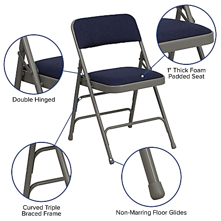 Flash Furniture Hercules Curved Upholstered Folding Chairs Set Of