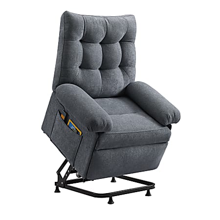 Bestier Power Lift Linen Recliner Accent Chair, Gray