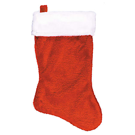 Amscan Christmas Red Plush Stockings, 18", Red, Pack