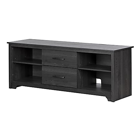 South Shore Fusion TV Stand With Drawers, 22-1/2"H x 59-1/4"W x 17-3/4"D, Gray Oak