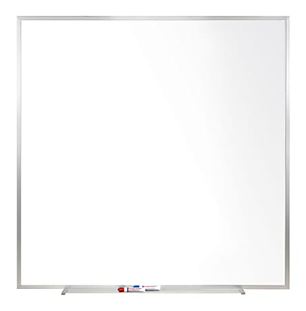 Ghent Magnetic Dry-Erase Whiteboard, 48 1/2" x 48 1/2", Aluminum Frame With Satin Silver Finish