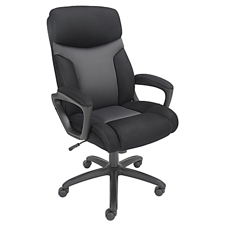 Realspace® Mesh Fabric Executive Chair, 44 1/2"H x 25"W x 29 1/2"D, Gray/Black