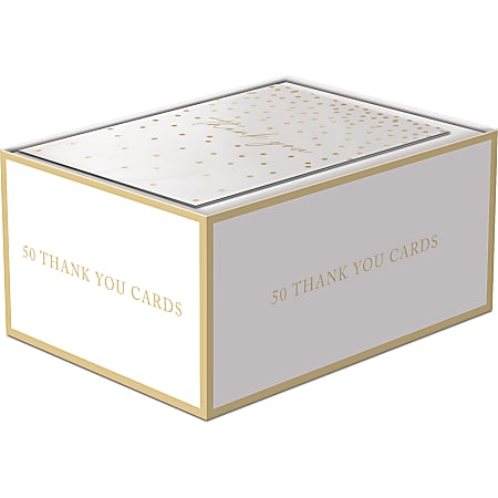 Lady Jayne Boxed Thank You Cards, 3-1/2" x 5", Confetti Dot, Pack Of 50 Cards