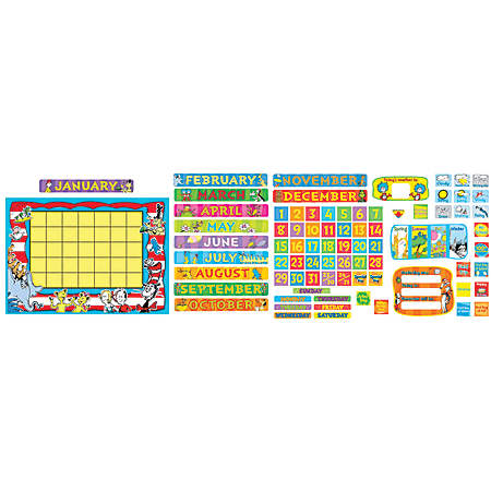 Eureka Dr. Seuss™ Calendar Bulletin Board Set, 34" x 24", Multicolor