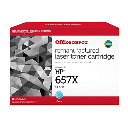 Office Depot® Remanufactured Cyan High Yield Toner Cartridge Replacement For HP 657X, OD657XC