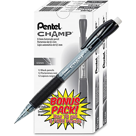 【楽天カード分割】 2 0.5mm Pencil Mechanical Champ Pentel Lead Barrel Black 鉛筆・シャープペン