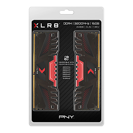 PNY 16GB XLR8 Gaming DDR4 3200MHz Desktop Memory, MD16GK2D4320016AXR