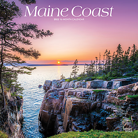 Brown Trout Monthly Regional Wall Calendar, 24" x 12", Maine Coast, January to December 2022, 9781975439088