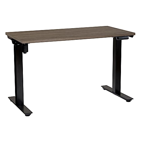 Office Star™ Pro Line II Prado 2-Stage 1-Motor Height-Adjustable Table, 48" x 47-3/4", Urban Walnut/Black