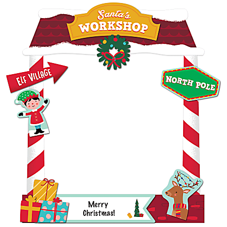 Amscan 3902496 Christmas North Pole Customizable Giant Photo Prop, 35"H x 30"W, Multicolor