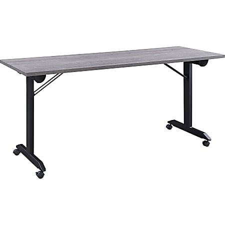 Lorell® Mobile Folding Training Table, 29-1/2"H x 63"W x 23-5/8"D, Black/Weathered Charcoal