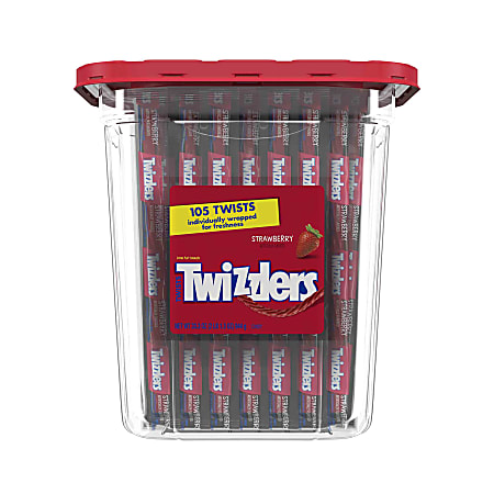 Twizzlers Strawberry Licorice, 36.7 Oz, Canister Of 105 Pieces