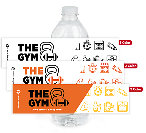 Custom Printed 1 2 or 3 Color Water Bottle Labels Rectangle 2 ...
