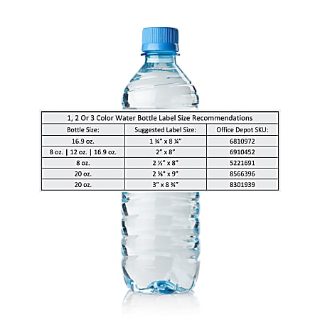 Custom Printed 1 2 or 3 Color Water Bottle Labels Rectangle 2 ...