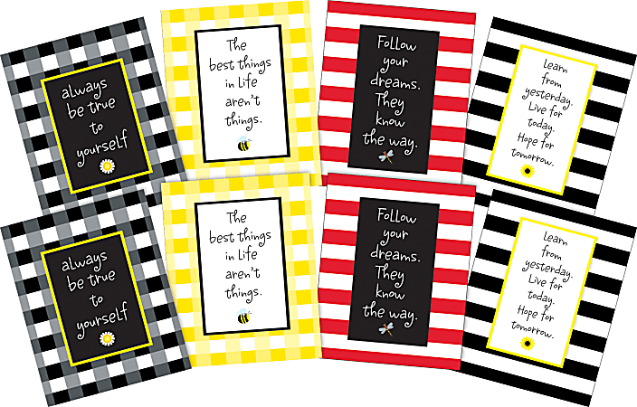 Barker Creek Art Prints, 8" x 10", Buffalo Plaid & Wide Stripes Collection, Set Of 8 Prints