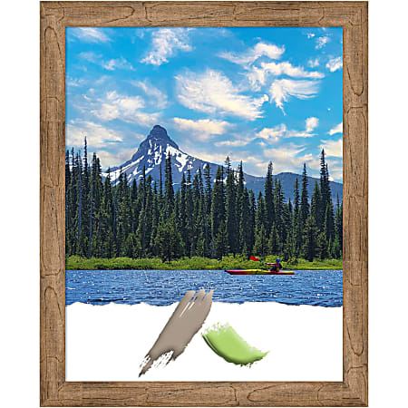 Amanti Art Owl Brown Wood Picture Frame, 26" x 32", Matted For 22" x 28"