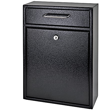 Mail Boss Locking Security Drop Box 16 14 H x 11 14 W x 4 34 D Black -  Office Depot