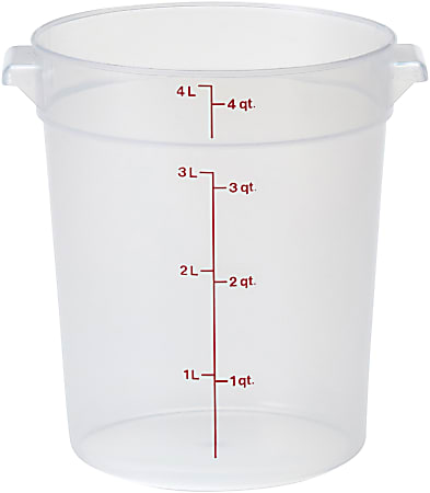 Cambro Translucent Round Food Storage Containers, 4 Qt, Pack Of 12 Containers