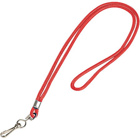 Office Depot® Brand Standard Lanyards, With Hook, 36", Red, Case Of 24