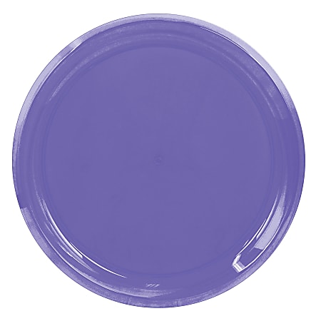 Amscan Round Plastic Platters, 16", New Purple, Pack Of 5 Platters