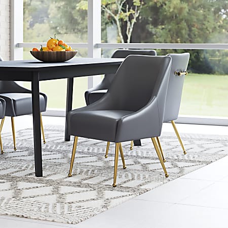 Zuo Maxine Dining Accent Chair, Gray/Gold