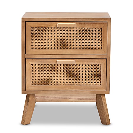 Rattan store drawer nightstand