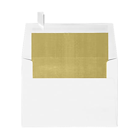 LUX Invitation Envelopes, A6, Peel & Press Closure, Gold/White, Pack Of 500