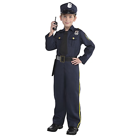 Amscan Police Officer Boys&#x27; Halloween Costume, Small, Blue