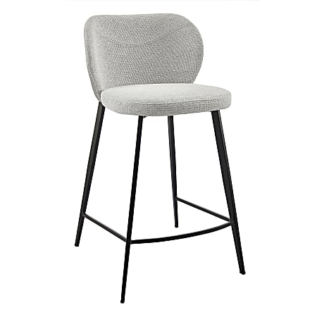 Eurostyle Markus Fabric Counter Stool With Back, Light Gray/Black