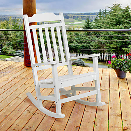 Flash Furniture Winston All-Weather Rocking Chair, White