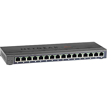 Netgear ProSafe Plus GS116E Ethernet Switch - 16 Ports - 10/100/1000Base-T - 2 Layer Supported - Wall Mountable - Lifetime Limited Warranty