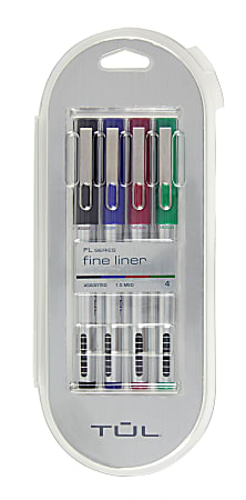 TUL Fine Liner Felt Tip Pens Assorted 4PK - Office Depot
