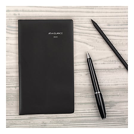AT-A-GLANCE® DayMinder® 14-Month Monthly Pocket Planner, 3-1/2" x 6", Black, December 2019 To February 2021