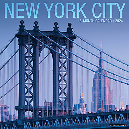2024 Willow Creek Press Scenic Monthly Wall Calendar, 12" x 12", New York, January To December