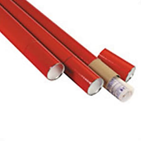Office Depot® Brand 3-Piece Telescopic Mailing Tubes, 3" x 30", 80% Recycled, Red, Pack Of 24
