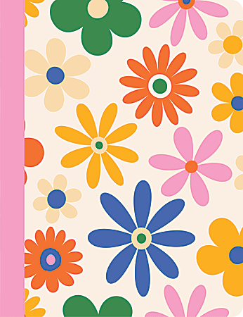 Eccolo Lena + Liam Back To School CompBook, 8" x 10", 1 Subject, College Rule, 80 Sheets, Flowers