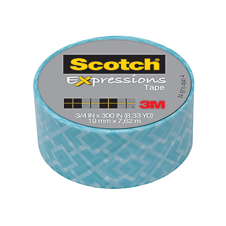 Scotch® Expressions Tape With Dispenser, 3/4" x 300", Classic Triangle