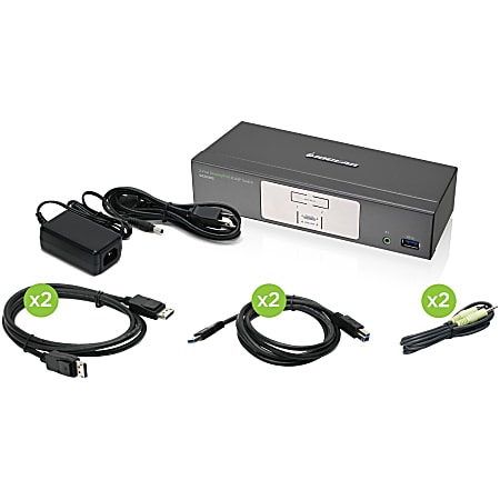 IOGEAR 2-Port DisplayPort KVMP Switch with USB 3.0 Hub (TAA Compliant) - 2 Computer(s) - 1 Local User(s) - GCS1902